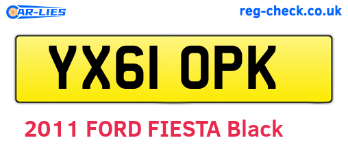 YX61OPK are the vehicle registration plates.