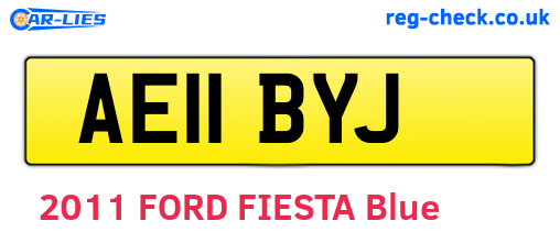 AE11BYJ are the vehicle registration plates.