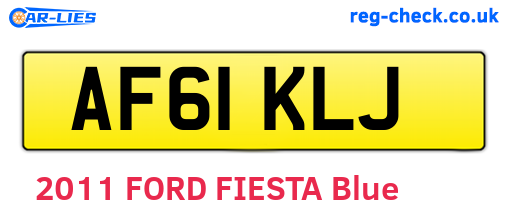 AF61KLJ are the vehicle registration plates.