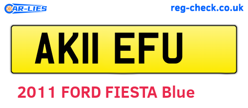 AK11EFU are the vehicle registration plates.