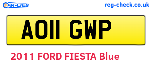 AO11GWP are the vehicle registration plates.