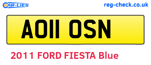 AO11OSN are the vehicle registration plates.