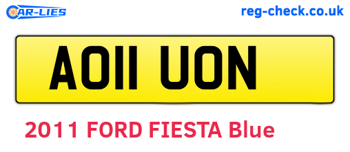 AO11UON are the vehicle registration plates.