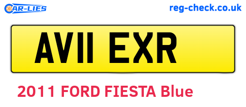 AV11EXR are the vehicle registration plates.