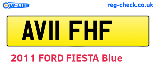 AV11FHF are the vehicle registration plates.