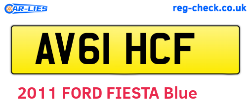 AV61HCF are the vehicle registration plates.