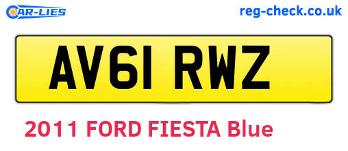 AV61RWZ are the vehicle registration plates.