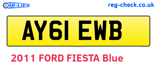 AY61EWB are the vehicle registration plates.