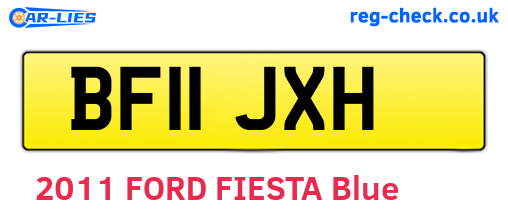 BF11JXH are the vehicle registration plates.