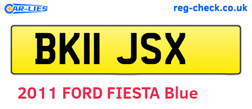 BK11JSX are the vehicle registration plates.