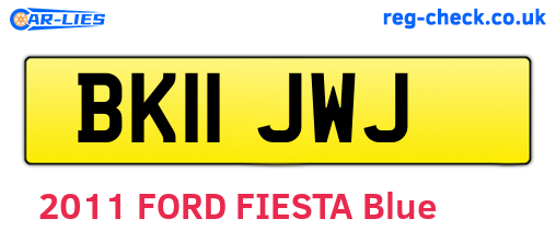BK11JWJ are the vehicle registration plates.
