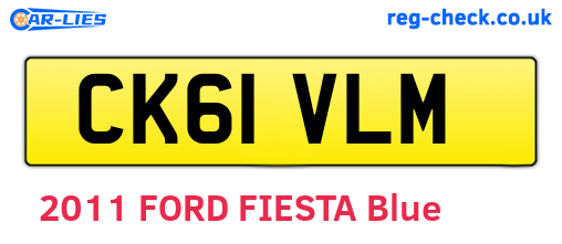 CK61VLM are the vehicle registration plates.