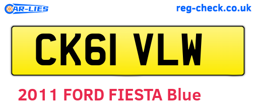 CK61VLW are the vehicle registration plates.