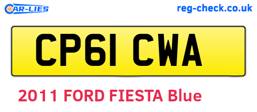 CP61CWA are the vehicle registration plates.
