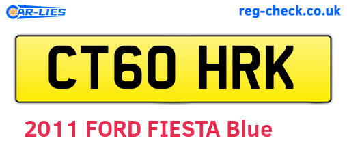 CT60HRK are the vehicle registration plates.