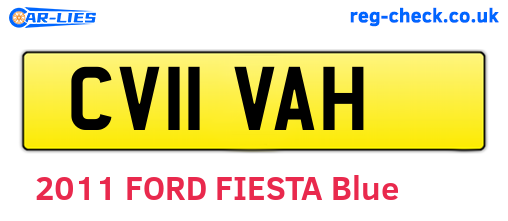 CV11VAH are the vehicle registration plates.