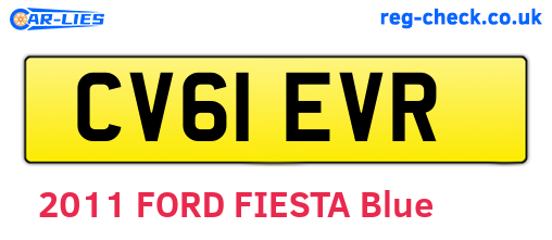 CV61EVR are the vehicle registration plates.