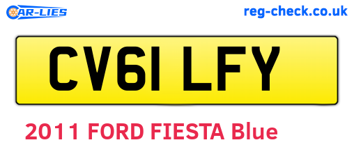CV61LFY are the vehicle registration plates.