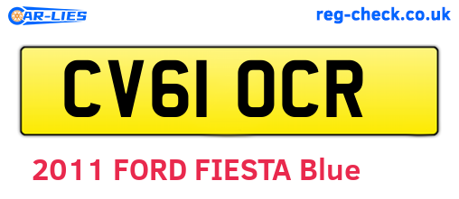 CV61OCR are the vehicle registration plates.