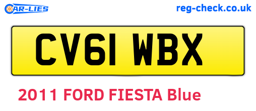 CV61WBX are the vehicle registration plates.
