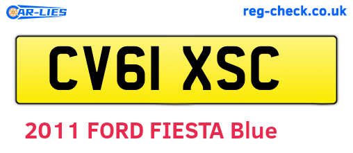 CV61XSC are the vehicle registration plates.
