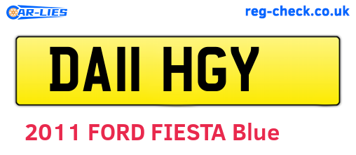 DA11HGY are the vehicle registration plates.