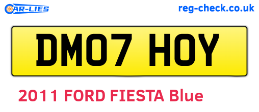 DM07HOY are the vehicle registration plates.
