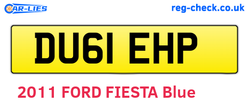 DU61EHP are the vehicle registration plates.