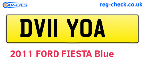 DV11YOA are the vehicle registration plates.