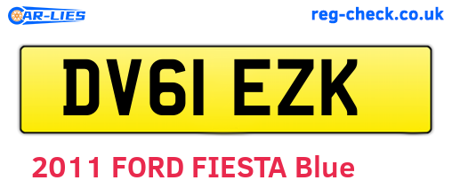 DV61EZK are the vehicle registration plates.