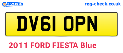 DV61OPN are the vehicle registration plates.