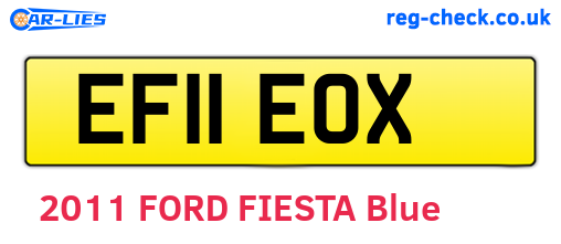 EF11EOX are the vehicle registration plates.