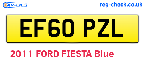 EF60PZL are the vehicle registration plates.
