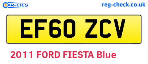 EF60ZCV are the vehicle registration plates.