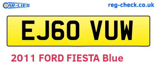 EJ60VUW are the vehicle registration plates.