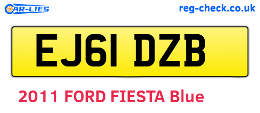 EJ61DZB are the vehicle registration plates.
