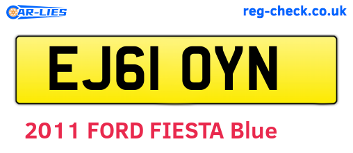EJ61OYN are the vehicle registration plates.