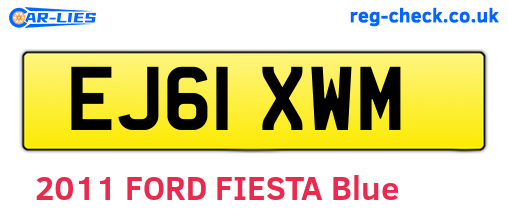 EJ61XWM are the vehicle registration plates.