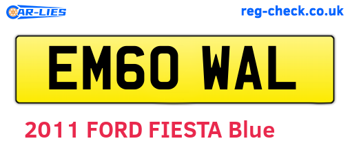 EM60WAL are the vehicle registration plates.