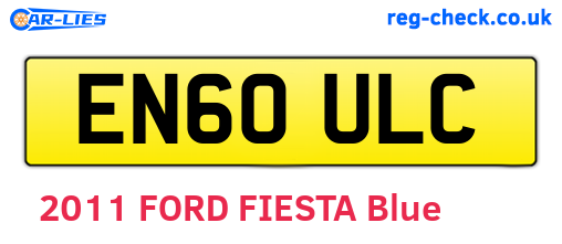 EN60ULC are the vehicle registration plates.