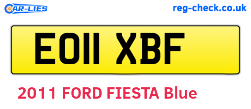 EO11XBF are the vehicle registration plates.