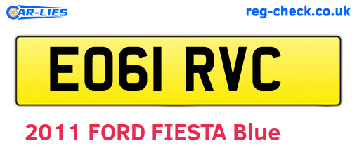 EO61RVC are the vehicle registration plates.