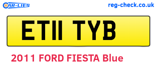 ET11TYB are the vehicle registration plates.