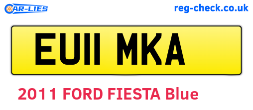 EU11MKA are the vehicle registration plates.