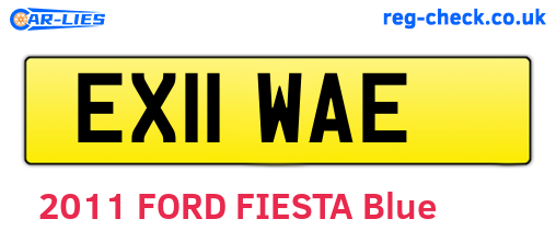 EX11WAE are the vehicle registration plates.