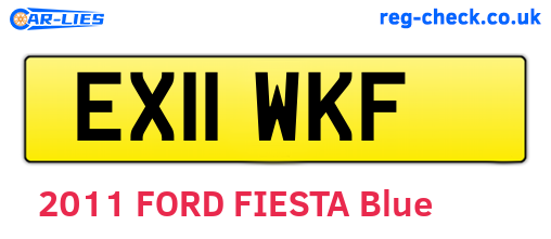 EX11WKF are the vehicle registration plates.