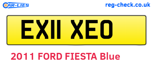 EX11XEO are the vehicle registration plates.