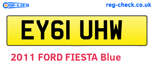 EY61UHW are the vehicle registration plates.