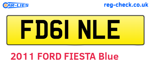 FD61NLE are the vehicle registration plates.