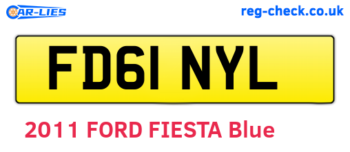 FD61NYL are the vehicle registration plates.